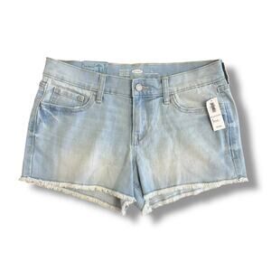 Old Navy Women’s Size 4 Regular Denim Shorts Light‎ Wash Cutoff Raw Hem NWT